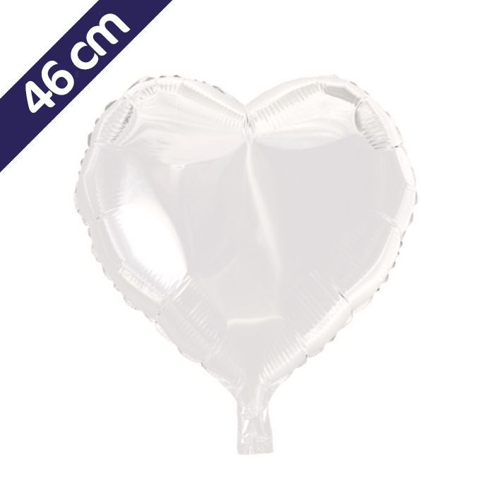 Folieballon hart - 46 cm - wit