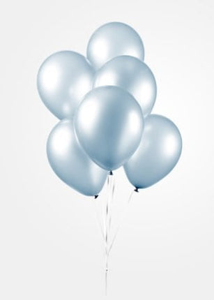 Ballonnen - 10 stuks - 30 cm - Licht blauw metallic