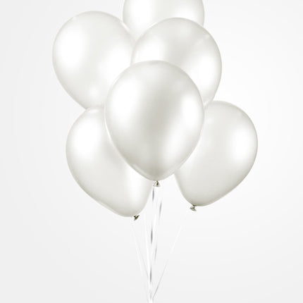 Ballonnen - 10 stuks - 30 cm - Wit metallic