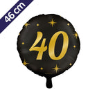 40 jaar Folieballon - 46 cm - goud en zwart - Classy