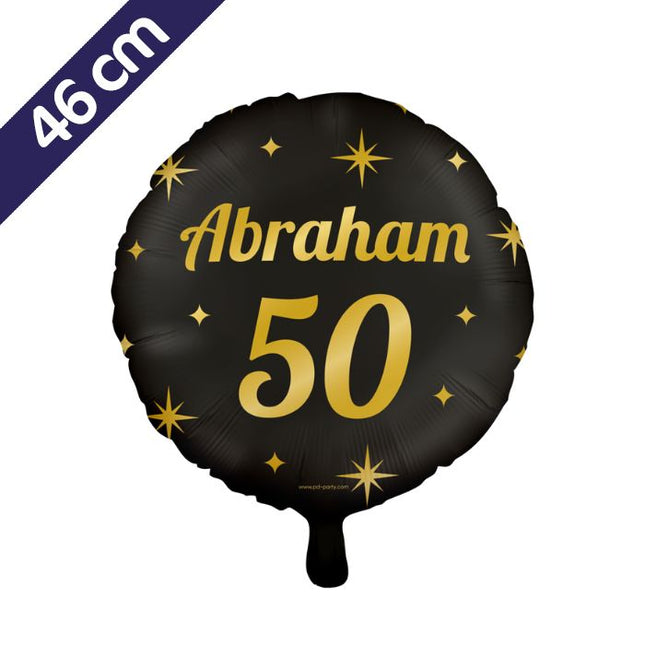 Abraham Folieballon - 46 cm - goud en zwart - 50 jaar - Classy