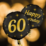 Party time Folieballon - 46 cm - goud en zwart - Classy