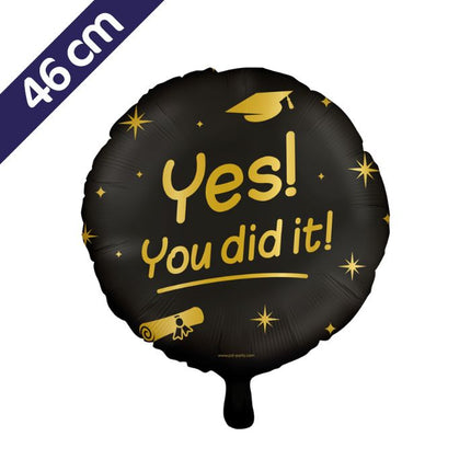 You did it Folieballon - 46 cm- goud en zwart - Classy