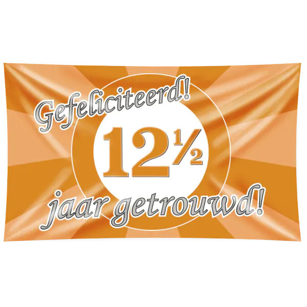 Gevelvlag XXL - 90 x 150 cm - 12,5 jaar getrouwd