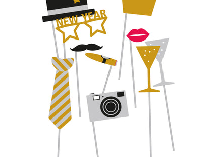 New Year Photobooth props - 10 stuks