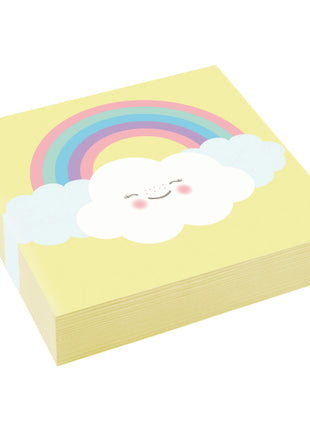 Rainbow &amp; Cloud Napkins - 20 pieces - 25 x 25 cm