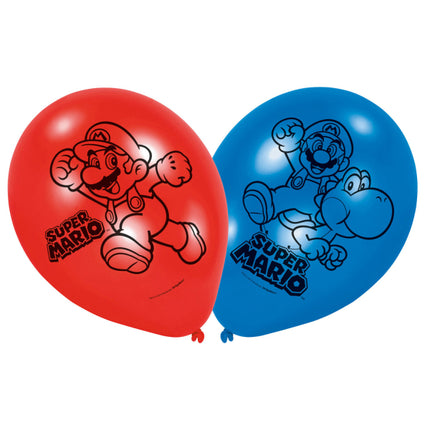 Super Mario Ballonnen - 6 stuks - 22,8 cm