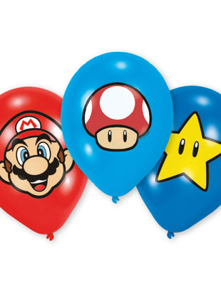 Super Mario Luftballons – 6 Stück – 27,5 cm