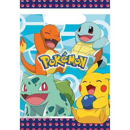 Pokémon Uitdeelzakjes (plastic) - 8 stuks - 23 x 16 cm