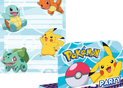 Pokémon Uitnodigingen en enveloppen - 8 stuks