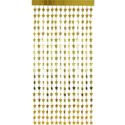 Sterren foliegordijn - 200 x 100 cm - goud