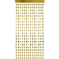 Sterren foliegordijn - 200 x 100 cm - goud
