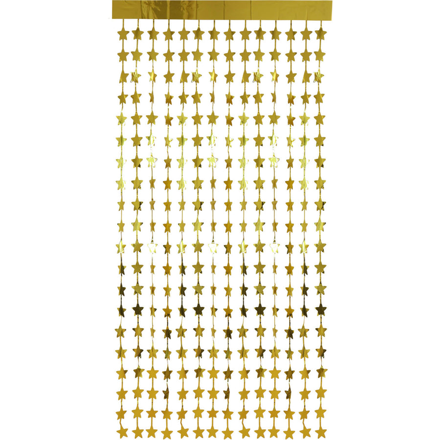 Sterren foliegordijn - 200 x 100 cm - goud