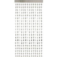 Sterren foliegordijn - 200 x 100 cm - zilver