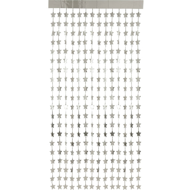 Sterren foliegordijn - 200 x 100 cm - zilver