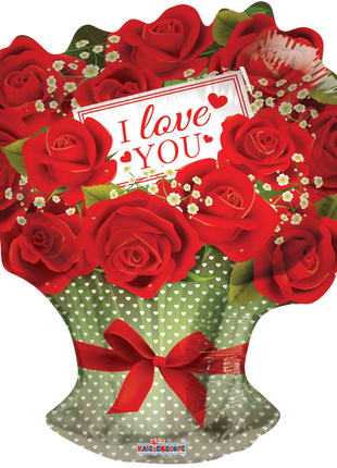 Foil balloon roses "I Love You" - 45 cm