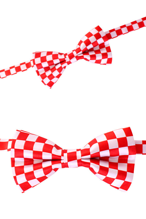 Vlinderdas Brabant - rood wit geblokt