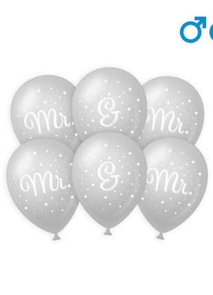 Mr. &amp; Mr. Wedding Balloons - Pack of 6