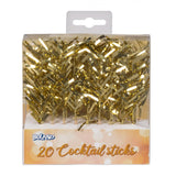 Cocktailprikkers - 20 stuks - 10 cm - goud