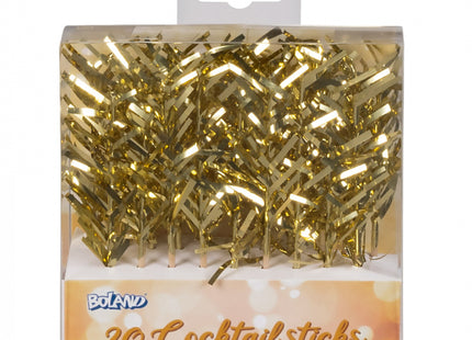 Cocktailprikkers - 20 stuks - 10 cm - goud