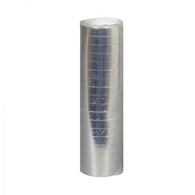 Rol papieren serpentines - 4 meter - zilver metallic