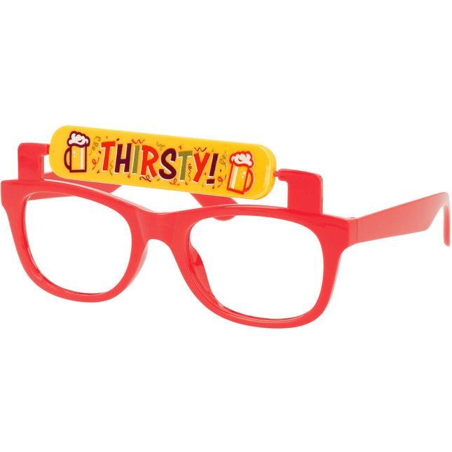 Partybril - Omdraaien naar "Cheers!"en "Thirsty!"