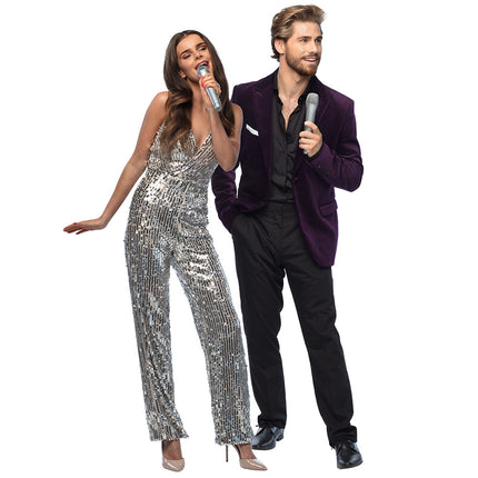 Party nep microfoon - zilver