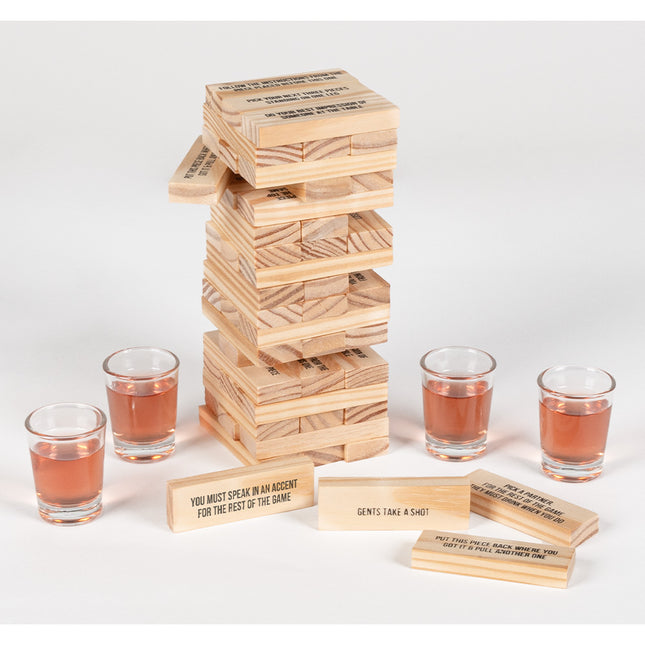 Jenga drankspel drinking tower