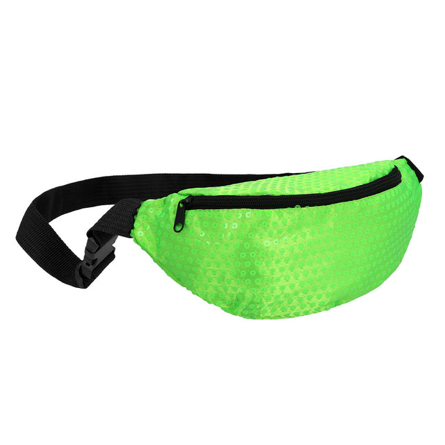 Heuptasje - pailletten neon groen