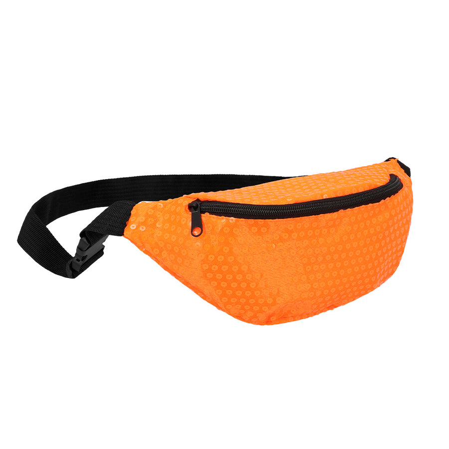 Heuptasje - pailletten neon oranje