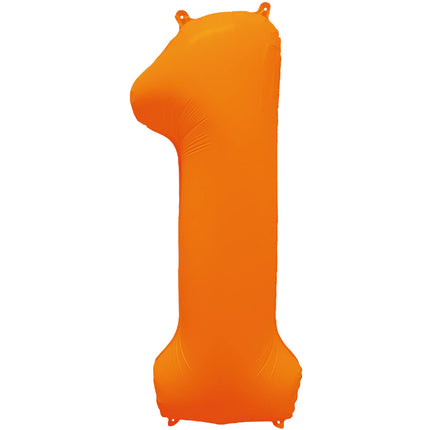 Cijferballon - NEON oranje - 86 cm