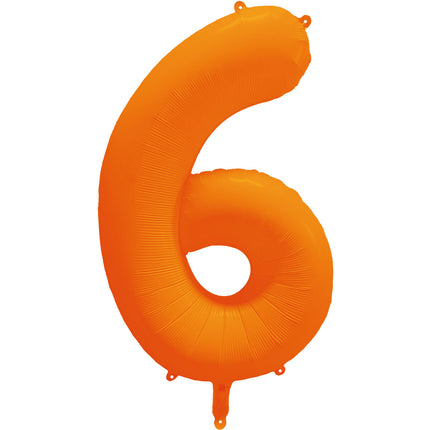Cijferballon - NEON oranje - 86 cm