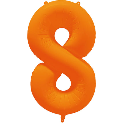 Cijferballon - NEON oranje - 86 cm