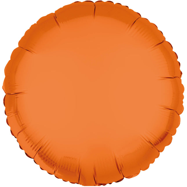 Folieballon rond - NEON oranje - 43 cm