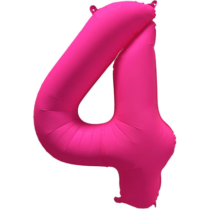 Cijferballon - NEON roze - 86 cm
