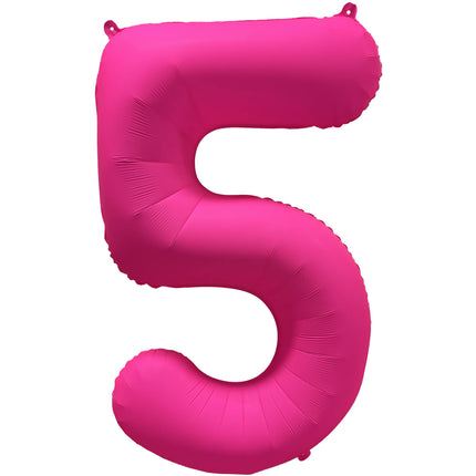 Cijferballon - NEON roze - 86 cm