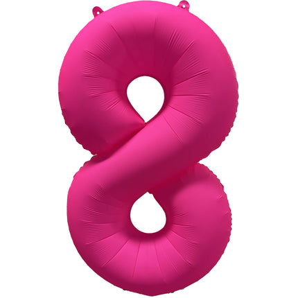 Cijferballon - NEON roze - 86 cm