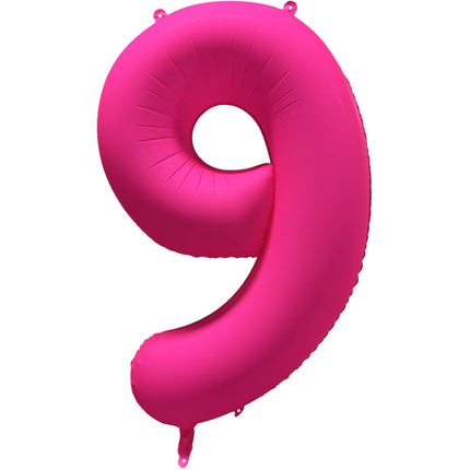 Cijferballon - NEON roze - 86 cm