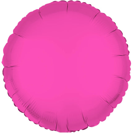 Folieballon rond- NEON roze - 43 cm