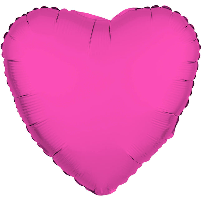 Folieballon hart - NEON roze - 43 cm