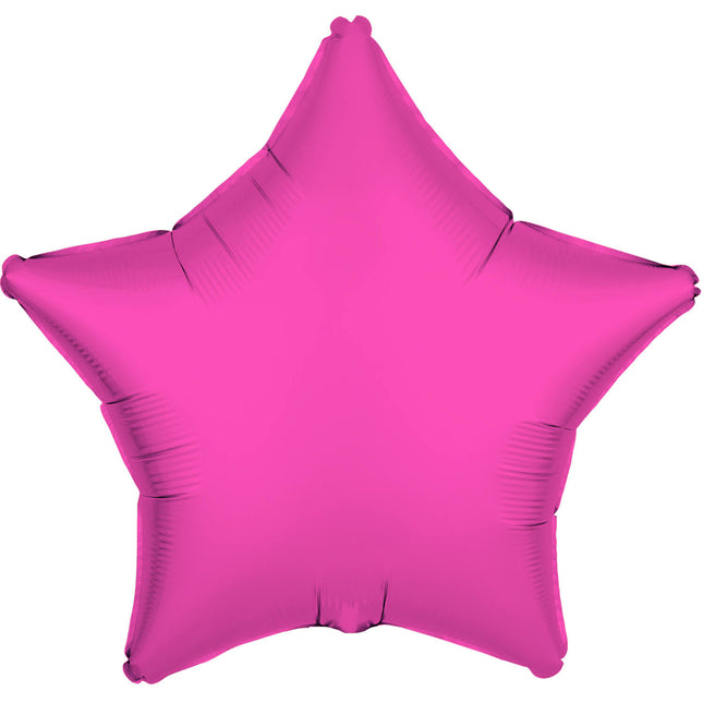 Folieballon ster - NEON roze - 43 cm