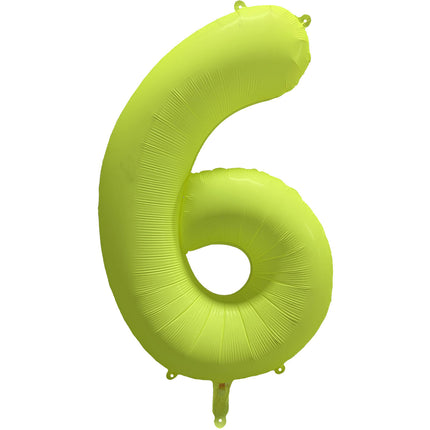 Cijferballon - NEON geel - 86 cm