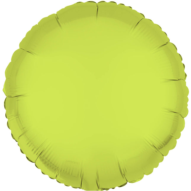 Folieballon rond - NEON geel - 43 cm