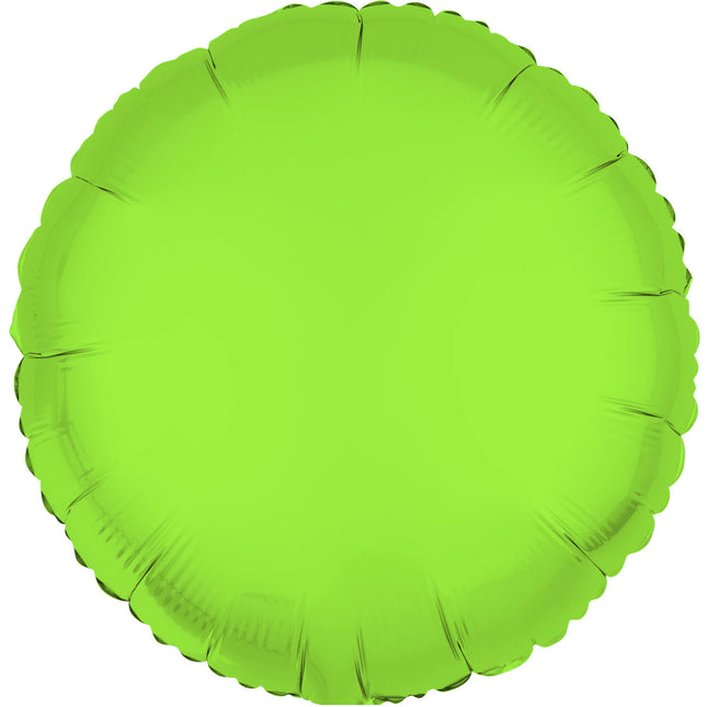 Folieballon rond - NEON groen - 43 cm