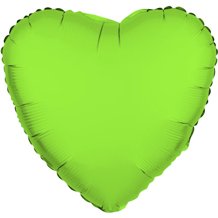 Folieballon hart - NEON groen - 43 cm