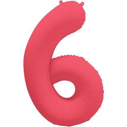 Cijferballon - NEON rood - 86 cm