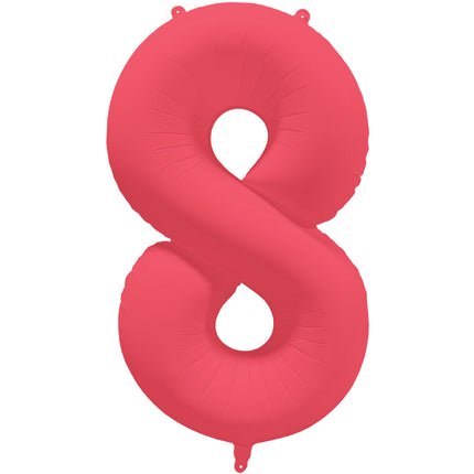 Cijferballon - NEON rood - 86 cm