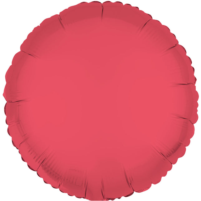 Folieballon rond - NEON rood - 43 cm