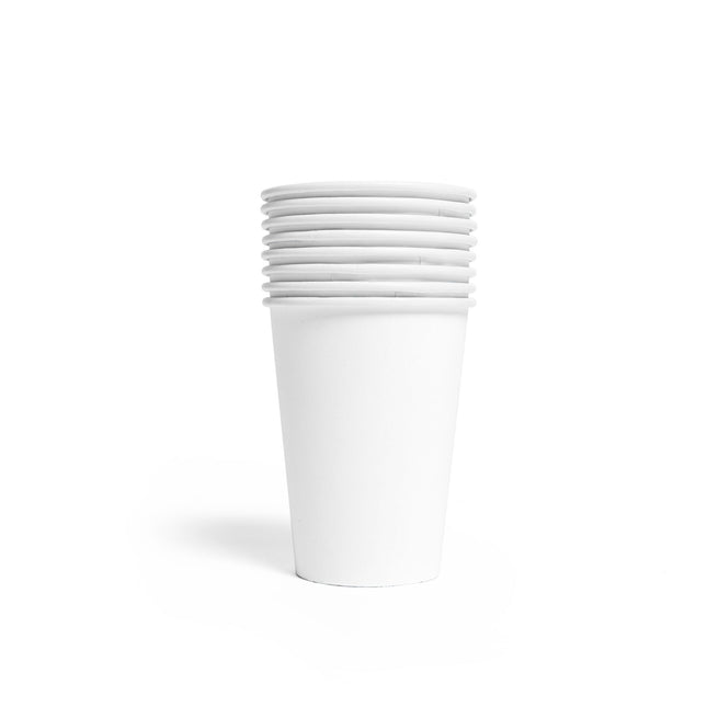 Papieren bekers FSC - 8 stuks - 210 ml - wit