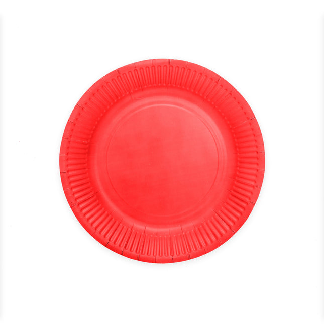 Papieren bordjes FSC - 8 stuks - 23 cm - rood